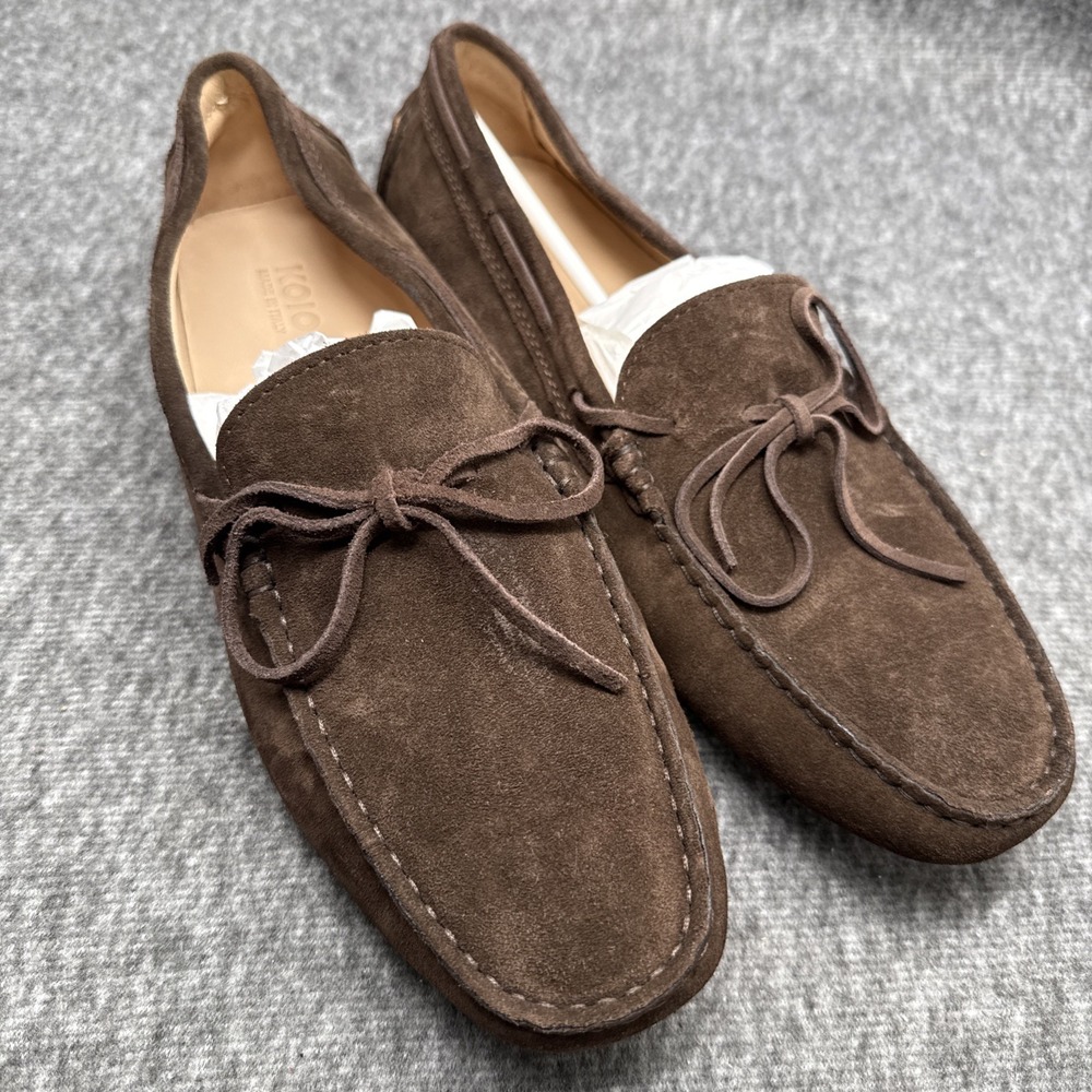 Koio‎ Maranello Brown Suede Driving Moccasin Loafer Mens US 9 NWT Made Italy Bag